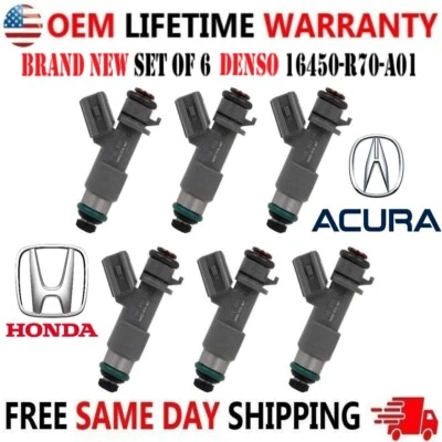 Nuevo juego de 6 inyectores de combustible DENSO para Acura Honda 2008-2016 3,5 L 3,7 L V6 Foto 1 de 4