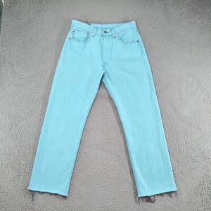 Levis 501 XX Jeans Mens 30x28* Teal Denim Button Fly Shrink to Fit Unhemmed - Picture 1 of 19