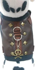 Hundegeschirr M, Softgeschirr, Brustgeschirr, Kunstleder braun Halsband - Imagen 1 de 5