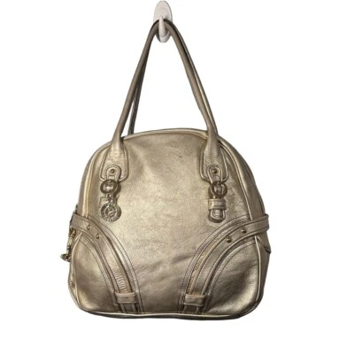 Bolso Bowler JUICY COUTURE Grande Cuero de Vaca Metálico Tono Dorado Foto 1 de 4