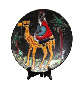 Large Enamelled Wall Plate/ Plaque Ruscha Style 32cm Vintage Ceramic - Picture 1 of 5