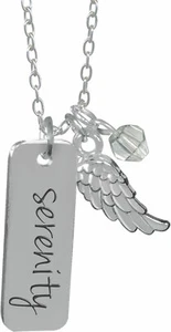 Angel Wing Charm Necklace Believe Heart Blessed Feather Guardian Angelstar  - Picture 1 of 7