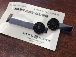 New GE General Electric Armament Vulcan Mini Gun Tie Clasps FASTEST GUNS M61 GAU - Picture 1 of 12