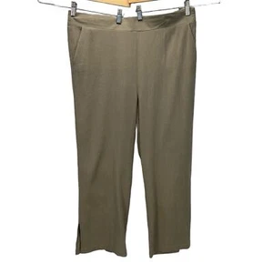 NYDJ 100% Cotton Elastic Waist Pull On Wide Leg Ankle Pant - Wet Sand / Tan - 14 - Picture 1 of 7