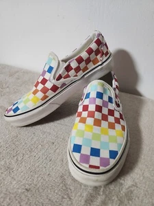 Size 6 Women's VANS Classic Slip-On Checkerboard Multi-Color  - Picture 1 of 10