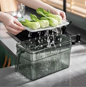 Fridge Organizers Storage Box, Refrigerator Timekeeping Box Size Large GREEN NEW - Picture 1 of 5