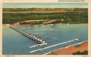 Postal de Whitman Dam Near Winona Minnesota MN - Imagen 1 de 2