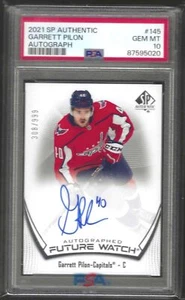 GARRETT PILON 2021 SP AUTHENTIC FUTURE WATCH AUTO RC /999 PSA 10 GEM MINT POP 3 - Picture 1 of 2