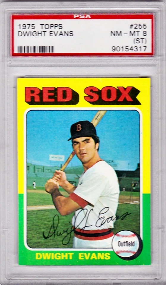 1975 Topps Dwight Evans #255 Card Graded Psa 8 (ST)NM-MT - Image 1 of 2