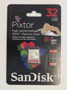 SanDisk Ultra Pixtor High Performance 32GB SDHC Memory Card FULL HD. 1080P (A4) - Picture 1 of 2