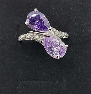 BP BOMB PARTY RBP36110 ALL WE WANTED LAVENDER TOPAZ & PURPLE TOPAZ CZ RHODIUM... - Picture 1 of 7