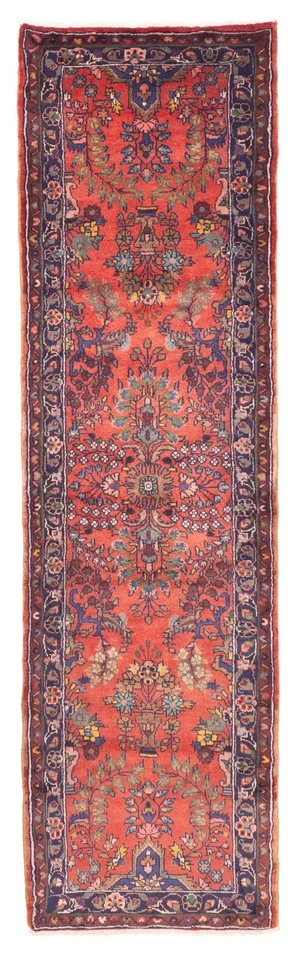 复古手工打结长条地毯 2 英尺 8 英寸 x 9 英尺 9 英寸传统东方羊毛地毯 — 第 1/4 张图片