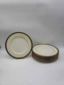 Set für 8 Lenox Kobaltblau Gold Fleur de Lis 101/2" Durchmesser Essteller - Bild 1 von 9