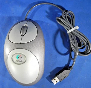 RARE Logitech Mouseman Dual Sensor Optical USB Wheel Mouse M-BL63B Corded Tested - Picture 1 of 10