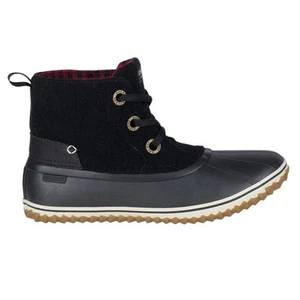 Sperry Top-Sider Schooner 3-Loch-Schnürstiefel Damen schwarz Entenstiefel Größe 8,5M - Bild 1 von 10