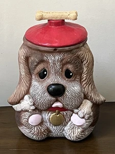 Milchknochen Hund Keks Keksdose Keramik Welpen Leckerli Behälter mit Deckel selten Vintage - Bild 1 von 20