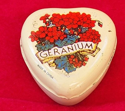 Tin Can Heart Candle  Geranium Rare Advertising  - Image 1 of 4