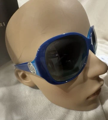 Gafas de sol BVLGARI AUTÉNTICAS 8138b Bv8138b Top Azul Azul Azul Plata Cristal Cuadrado Foto 1 de 4