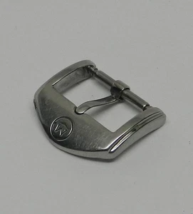 Auténtico reloj Movado 16 mm hebilla de acero inoxidable con logotipo para correa de cuero - Imagen 1 de 4