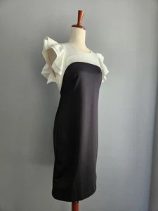 NWT Tommy Hilfiger Women's Flutter Sleeve Scuba Dress Short Sheath Ivory Sz 8 - Picture 1 of 11