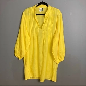 Lauren Ralph Lauren shirt dress XL yellow gauzy coverup pool beach - Picture 1 of 10