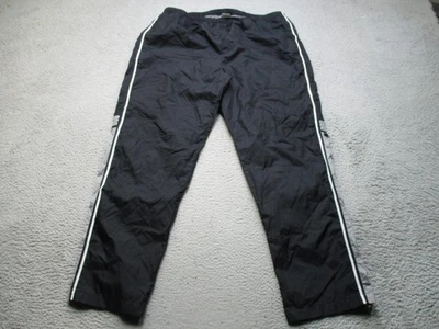Pantalones de chándal Adidas vintage para hombre XL negros con cremallera dobladillo forrados de malla 3 rayas 00s Y2K Foto 1 de 4