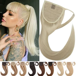 100% Remy Human Hair Ponytail Clip In Real Hair Extensions Wrap Around Pony Tail - Picture 1 of 47