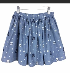 Gap Kids Star Wars Size XS 4-5 Skirt Blue Pull On Elastic Silver Stars - Picture 1 of 5