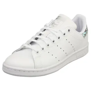 adidas Stan Smith Child White Silver Sneaker Classic - Picture 1 of 8