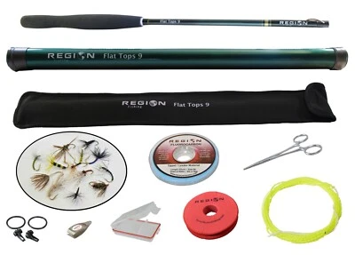 Tenkara Fly Rod - Flat Tops 9' Travel Rod w/ Starter Kit - Japanese Carbon Fiber - Image 1 of 4