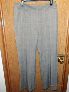 NWT WOMENS RAFAELLA MODERN FIT GRAY PLAID PANTS SIZE 10 INSEAM 31 - Picture 1 of 4