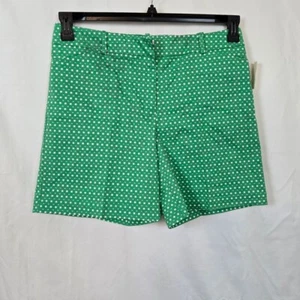 Talbots Damen grün weiß geometrisches Muster Sommer Bermuda adrette Shorts 10 neu - Bild 1 von 8