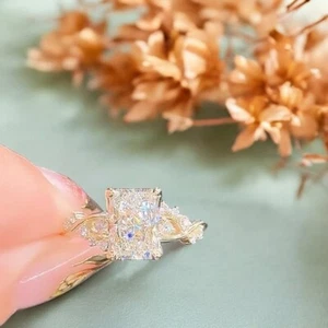 Radiant Cut Diamond Engagement Ring 18k Yellow Gold 2.30 Ct IGI Lab Created - Picture 1 of 11