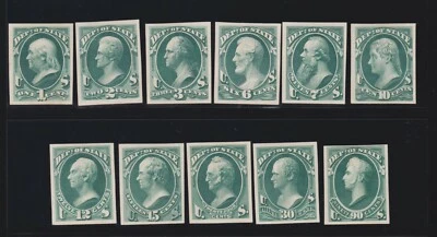 US O57TC4d-O67TC4d Navy Dept Official ATL Trial Color Proof Green VF-XF SCV$438 - Image 1 of 2