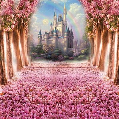 Фон сказочного замка Dreamy Cherry Blossoms весенний сказочный замок фон - Изображение 1 из 4