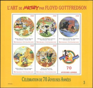 Central African Republic 1998 Disney/Mickey/Cartoons/Animation 5v sht (s578h) - Picture 1 of 1