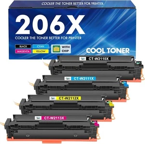 206X 206A Toner Cartridges 4 Pack High Yield M283fdw N283cdw - Picture 1 of 8