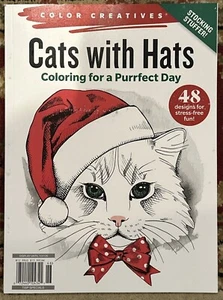 Color Creatives Magazine Cats With Hats Coloring for a Purrfect Day 48 Designs - Picture 1 of 1