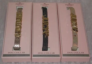 NIB $40 Juicy Couture Limited Edition Dog Collar Snake Black Gold 10-13.5" #MS02 - Picture 1 of 5