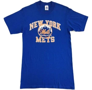T-shirt vintage New York Mets logo 7 blu taglia M adulto punto singolo - Foto 1 di 10