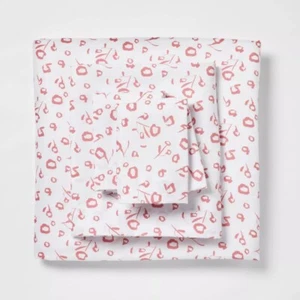 Room Essentials Printed Microfiber Sheet Set - Pink Tulip - Queen Size - Picture 1 of 3