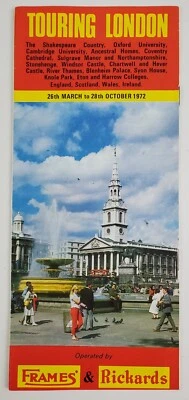 1972 London Frame Rickards Tours Britain UK England Vintage Travel Brochure Map - Image 1 of 4