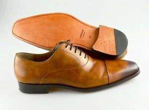 Men's MAGNANNI 'Saffron' Brown Leather Cap Toe Oxfords Size US 10 - D - Picture 1 of 6