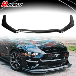 For 2018-2021 Mustang GT Ecoboost Front Bumper Lip Body Kits Gloss Black - Picture 1 of 9