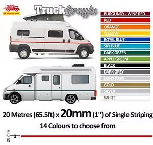 Motorhome Campers Graphics - Stripes 20mm stickers Decals includes GOLD & SILVER - Picture 1 of 2