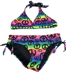 2pc Justice Reversible Bikini Swimsuit Bathing Suit Size 14 NWT - Picture 1 of 7