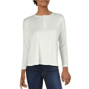 NWT Aqua Textured Henley Hi-Low Thermal Top Shirt Size Small - Picture 1 of 6
