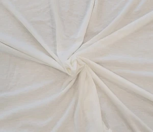 Jersey de tela de algodón rayón de seda blanco roto tejido por yarda 5/24 - Imagen 1 de 8