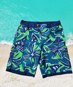 Columbia Swim Shorts Omni Shade Green Hawian Boys Large 14/16 No Drawstring  - Picture 1 of 9