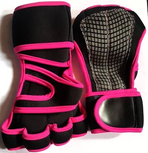 GYM LEATHER WEIGHT LIFTING PADDED GLOVES FITNESS TRAINING BODY BUILDING STRAPS  - Picture 1 of 13